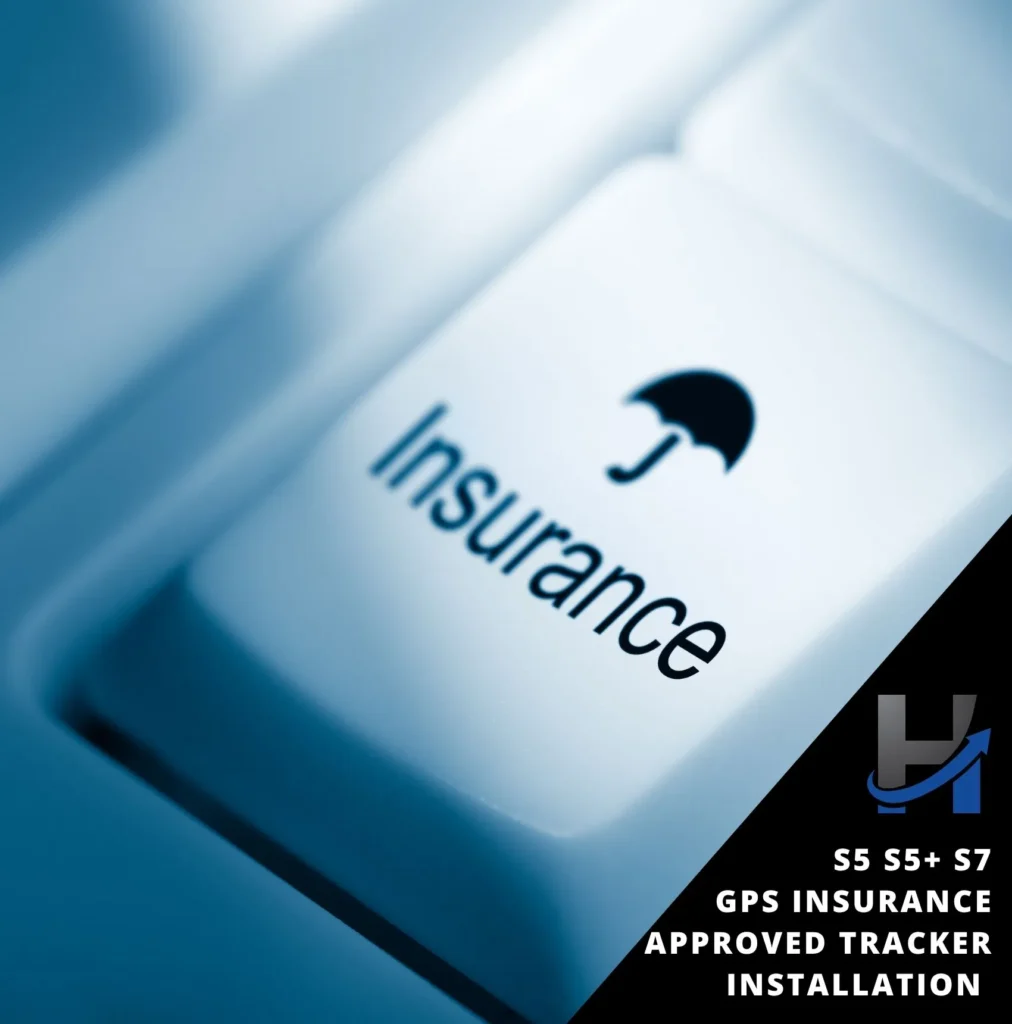 Keyboard insurance button indicating Car tracker installation reduces insurance premiums