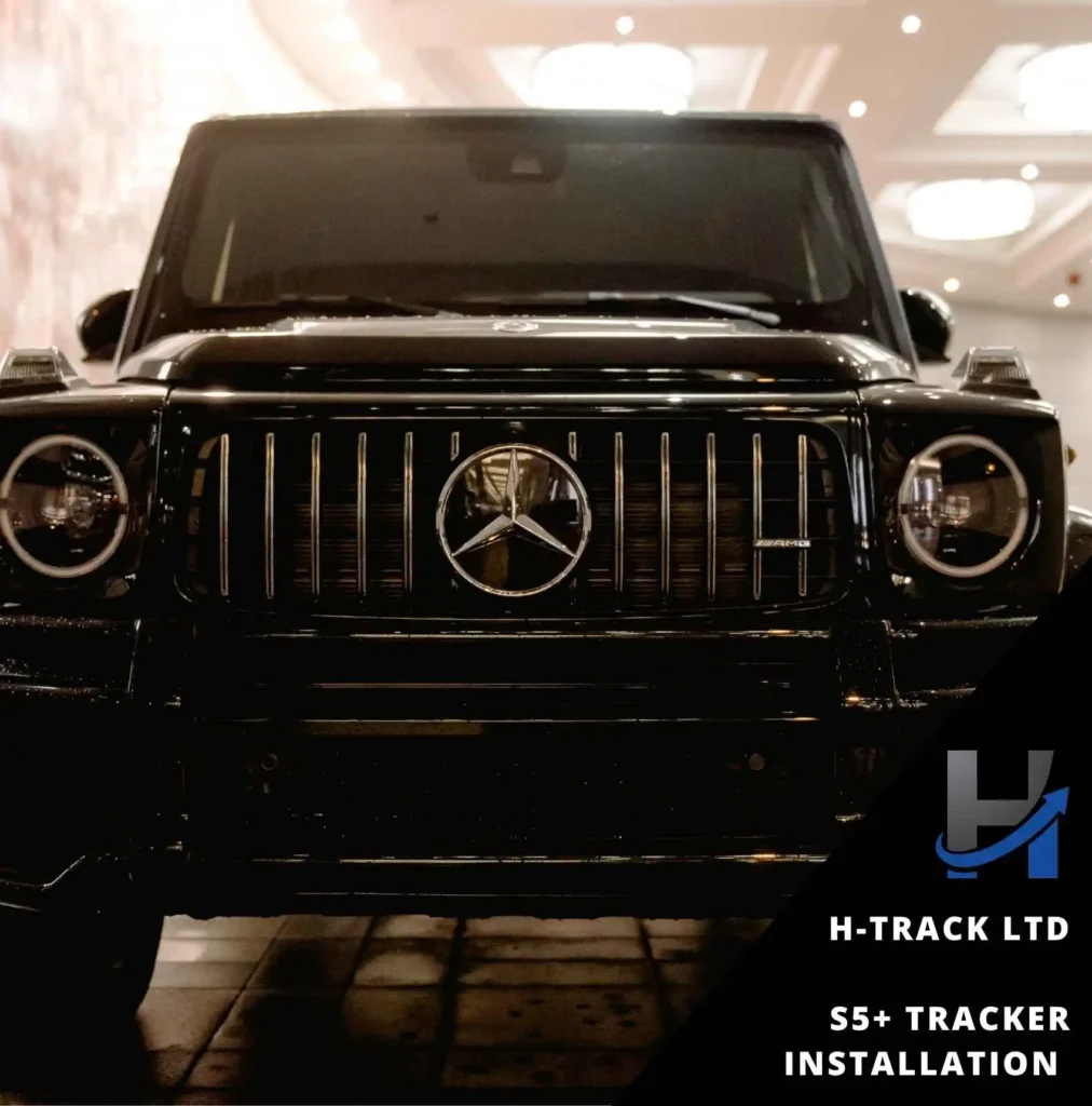 Mercedes G-Wagon on a road having S5 Plus Tracker Installation by H-Track Ltd