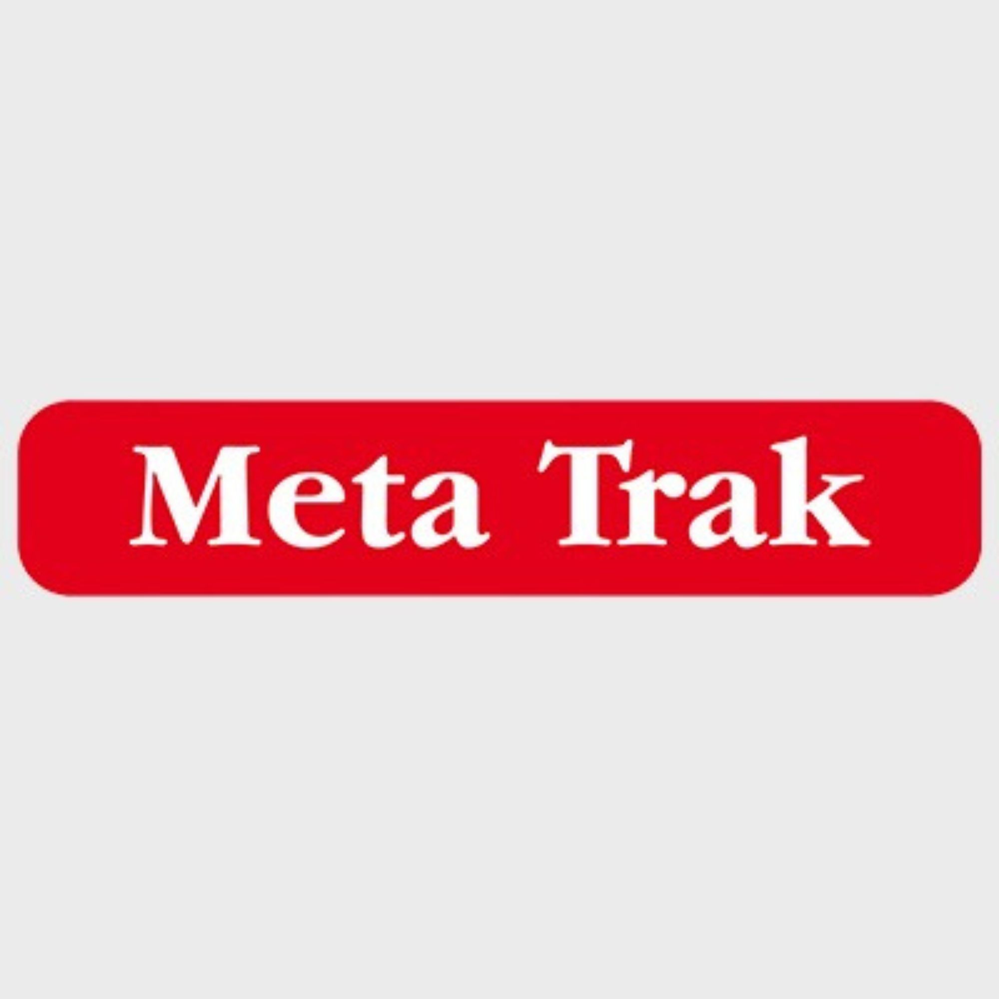 Meta Trak text on an grey background