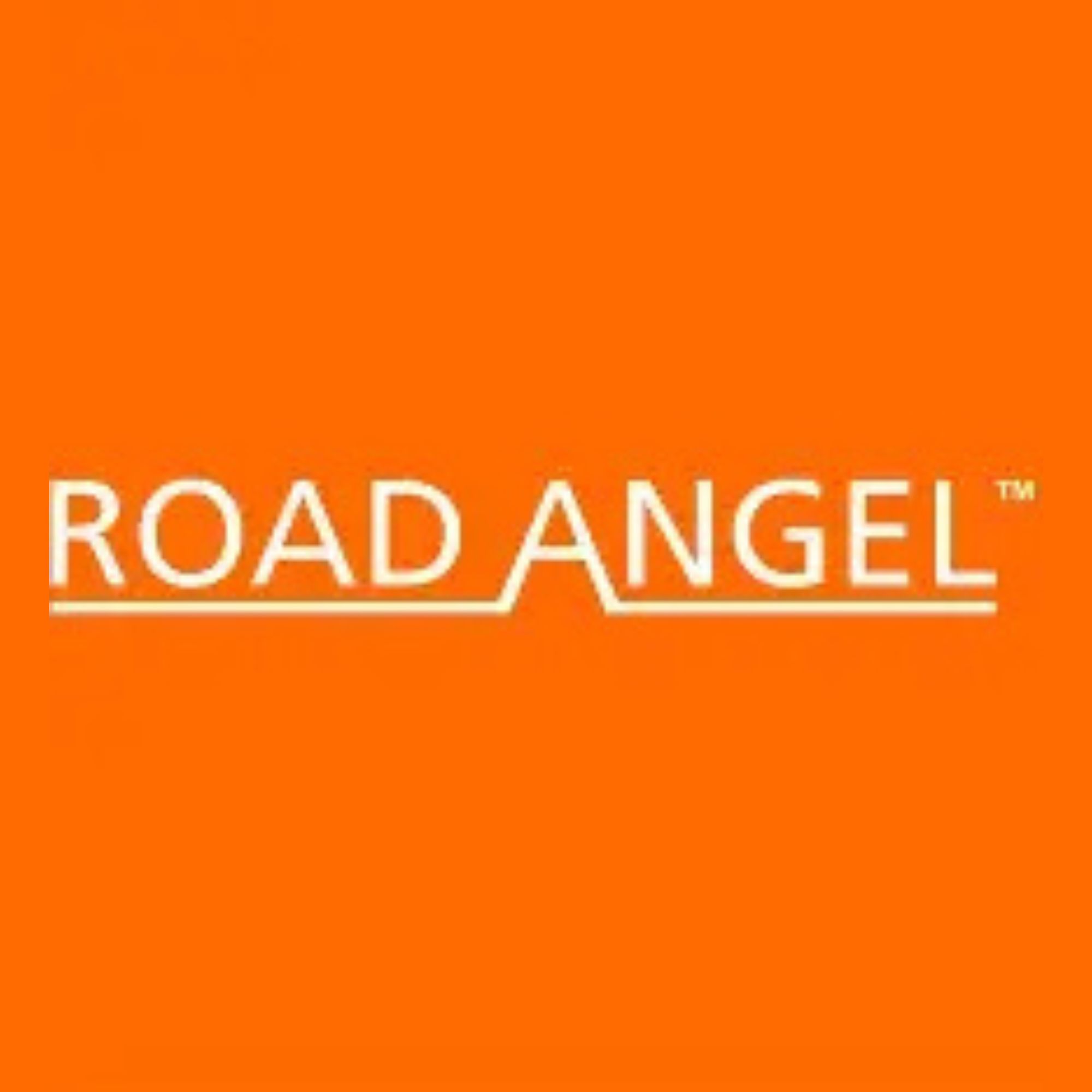 Road Angel text on an orange background