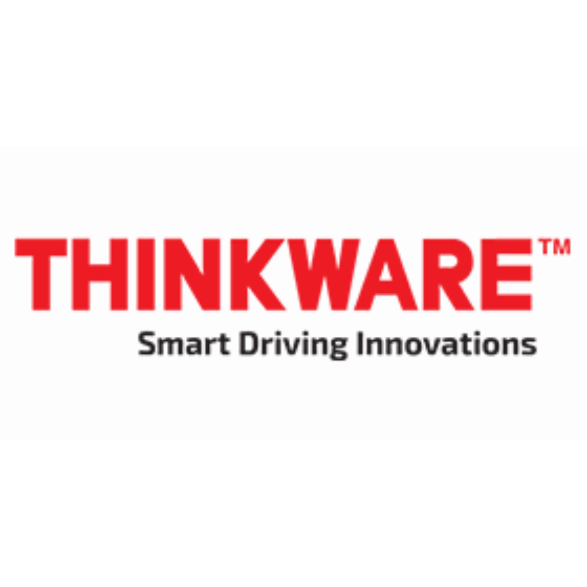 Thinkware vehicle security red text on a white background